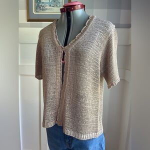 Sag Harbor Light Brown Knit Cardigan Size Medium